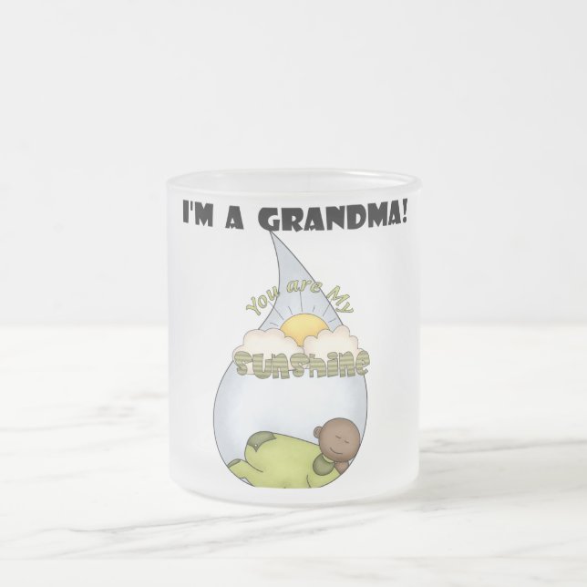 Grandma's Sunshine-African American Boy Frosted Glass Coffee Mug (Center)