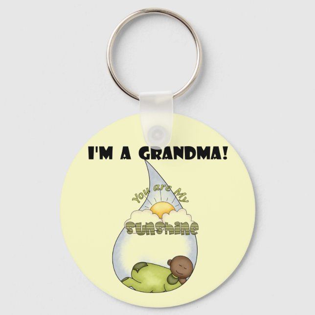 Grandma's Sunshine-African American Boy Key Ring (Front)
