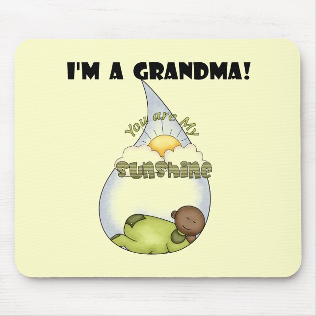 Grandma's Sunshine-African American Boy Mouse Mat (Front)
