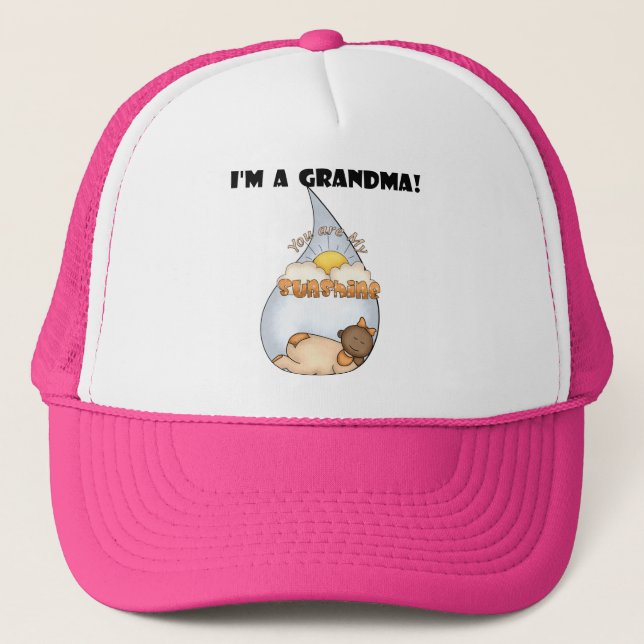 Grandma's Sunshine-African American Girl Trucker Hat (Front)