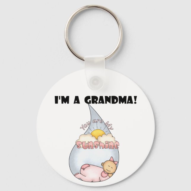 Grandma's Sunshine - Girl Tshirts and Gifts Key Ring (Front)