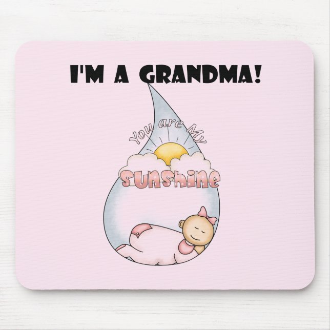 Grandma's Sunshine - Girl Tshirts and Gifts Mouse Mat (Front)