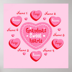 Grandma's Sweethearts Personalised Poster