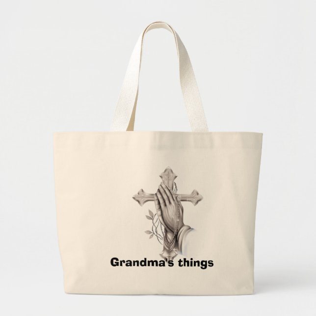 Grandma's things large tote bag (Front)