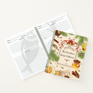Grandma's Timeless Christmas Recipes Cookbook Notebook