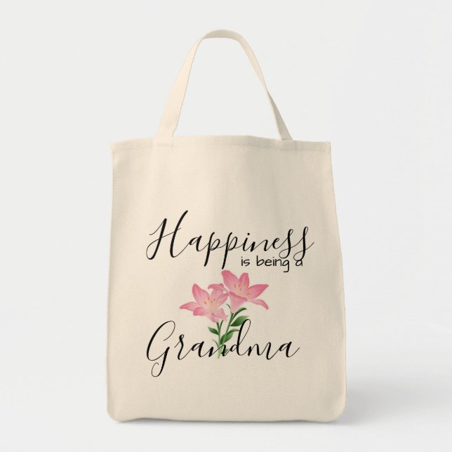 grandma's tote - happiness is being a grandma (Front)