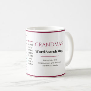 Grandma's Word Search Real Puzzle Personalized Coffee Mug