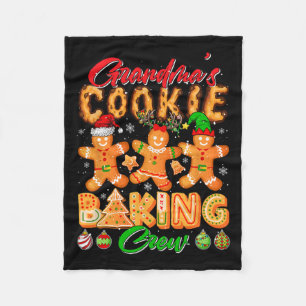 Grandma's Xmas Cookie Baking Crew Funny Baker Love Fleece Blanket