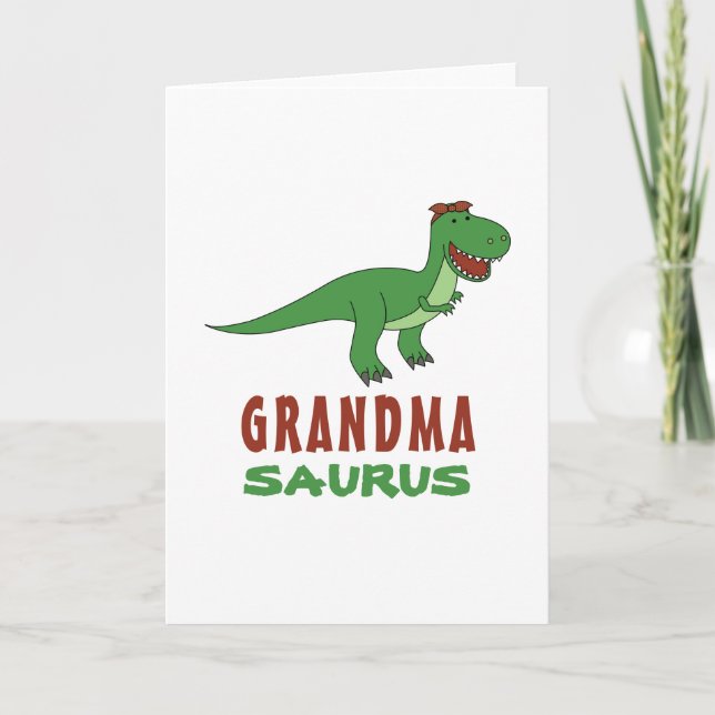 Grandmasaurus Dinosaur T-Rex Dino Nana Grandparent Card (Front)
