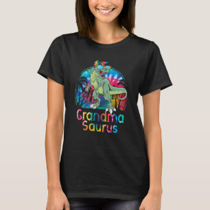 Grandmasaurus Rex Dinosaur Tie Dye Saurus Mother F T-Shirt