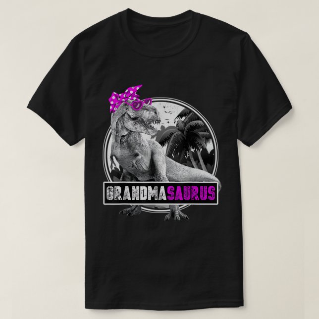 Grandmasaurus Shirt Funny T-Rex Gift for Grandma D (Design Front)
