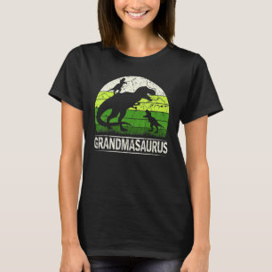 Grandmasaurus T Rex 2 Two Kid Dinosaur Mothers Day T-Shirt