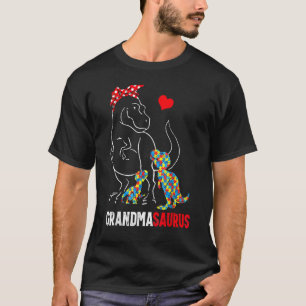 Grandmasaurus T Rex Dinosaur Grandma Saurus Autism T-Shirt