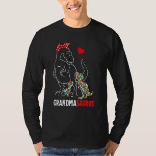Grandmasaurus T Rex Dinosaur Grandma Saurus Autism T-Shirt