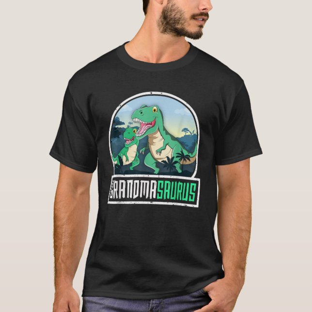 Grandmasaurus T Rex Dinosaur Saurus Grandma Matchi T-Shirt (Front)
