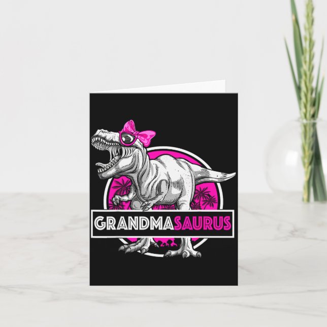 Grandmasaurus T-rex Matching Funny Grandma Saurus  Card (Front)