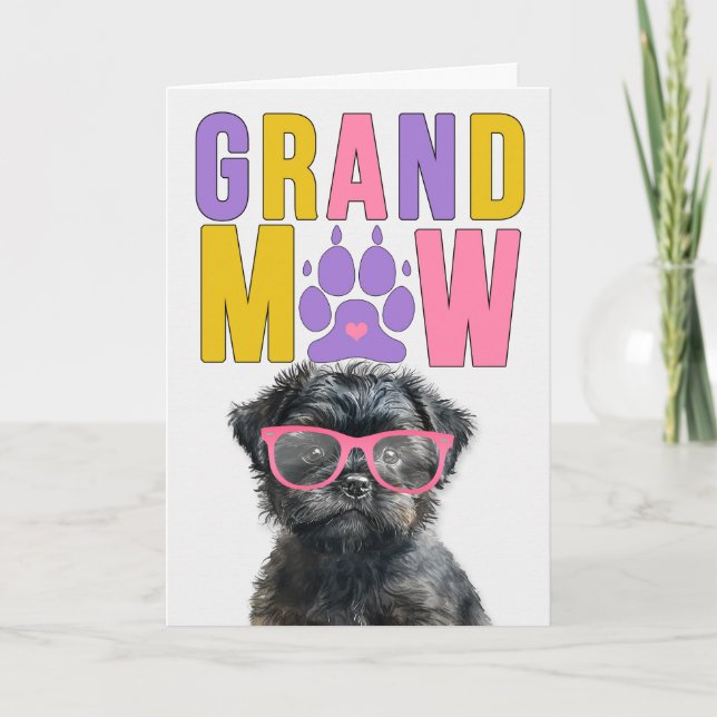 GrandMAW Affenpinscher GrandDOG Grandparents Day Holiday Card (Front)
