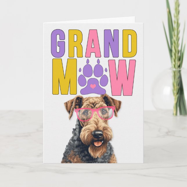 GrandMAW Airedale GrandDOG Grandparents Day Holiday Card (Front)