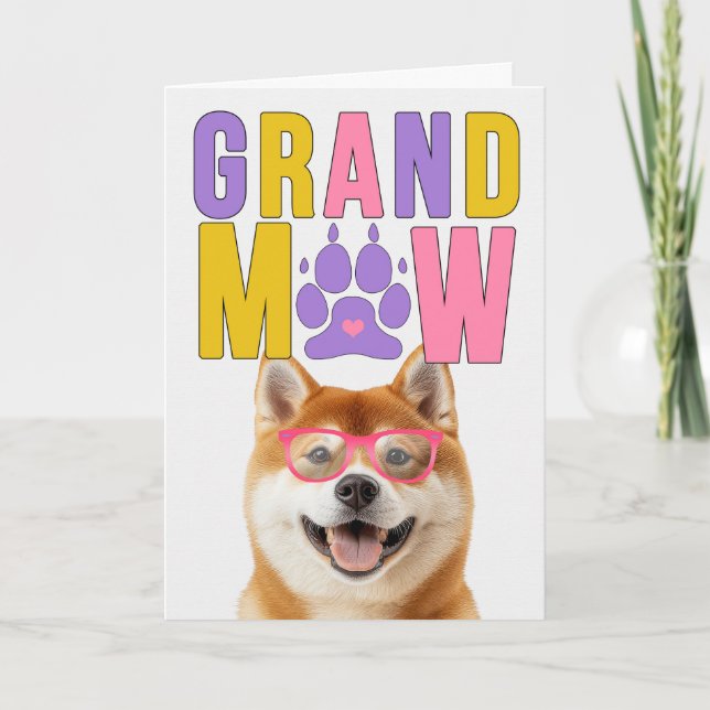 GrandMAW Akita Dog GrandDOG Grandparents Day Holiday Card (Front)