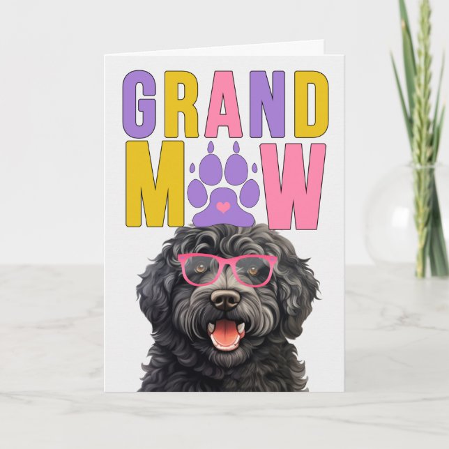 GrandMAW Barbet GrandDOG Grandparents Day Holiday Card (Front)