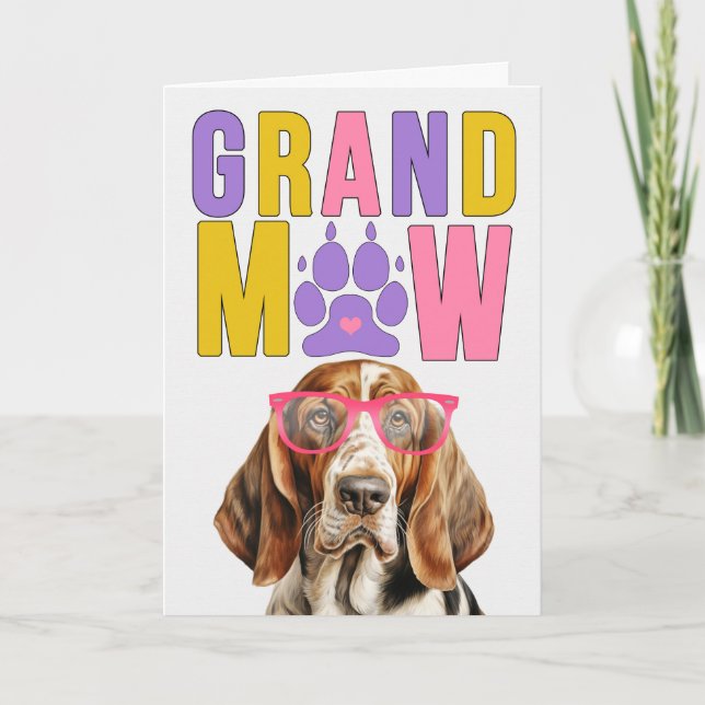 GrandMAW Basset Hound GrandDOG Grandparents Day Holiday Card (Front)