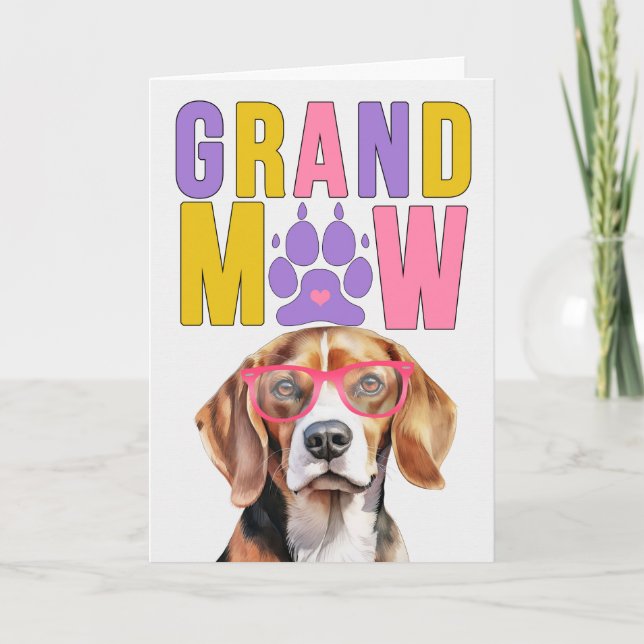 GrandMAW Beagle GrandDOG Grandparents Day Holiday Card (Front)