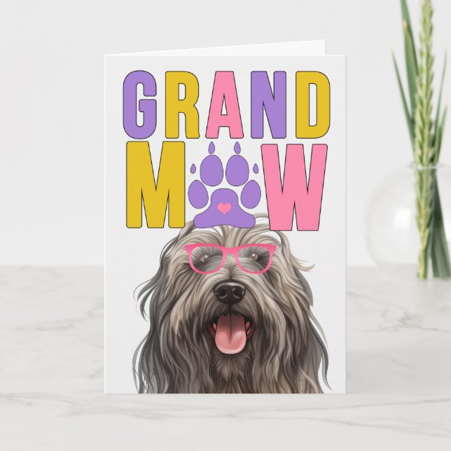GrandMAW Bergamasco GrandDOG Grandparents Day Holiday Card (Front)