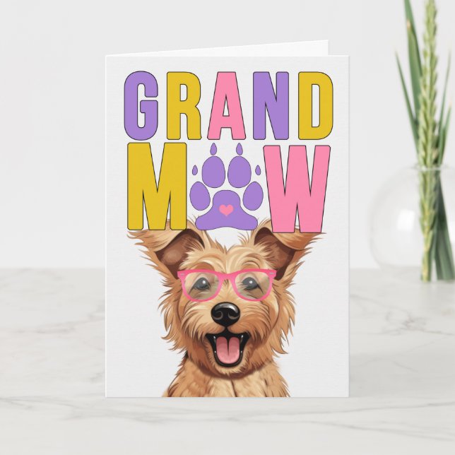 GrandMAW Berger Picard GrandDOG Grandparents Day Holiday Card (Front)