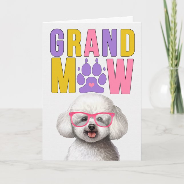 GrandMAW Bichon Frise GrandDOG Grandparents Day Holiday Card (Front)