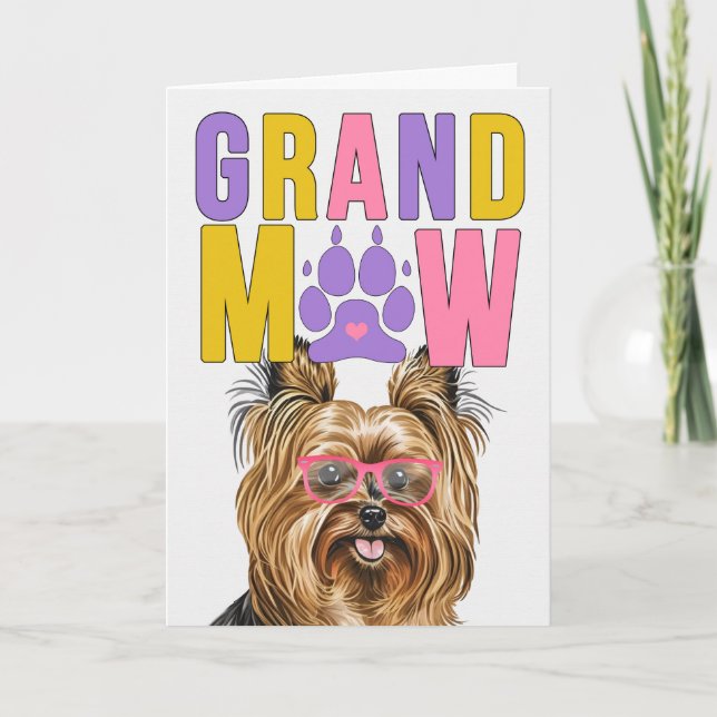 GrandMAW Biewer Terrier GrandDOG Grandparents Day Holiday Card (Front)