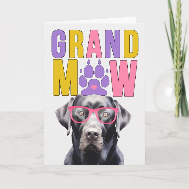 GrandMAW Black Labrador GrandDOG Grandparents Day Holiday Card (Front)
