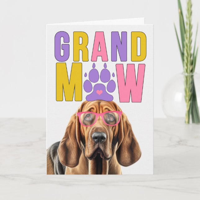 GrandMAW Bloodhound Dog Funny Grandparents Day Holiday Card (Front)