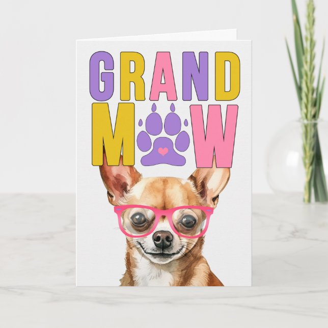 GrandMAW Chihuahua Dog GrandDOG Grandparents Day Holiday Card (Front)