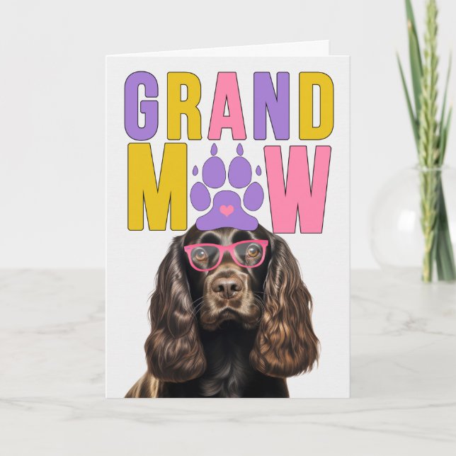 GrandMAW Chocolate Cocker Funny Grandparents Day Holiday Card (Front)