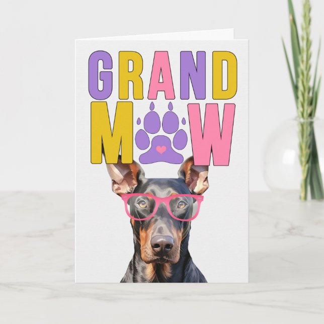 GrandMAW Doberman GrandDOG Grandparents Day Holiday Card (Front)