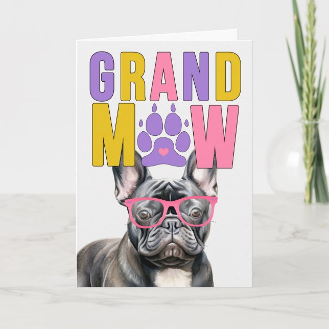 GrandMAW Frenchie GrandDOG Grandparents Day Holiday Card (Front)