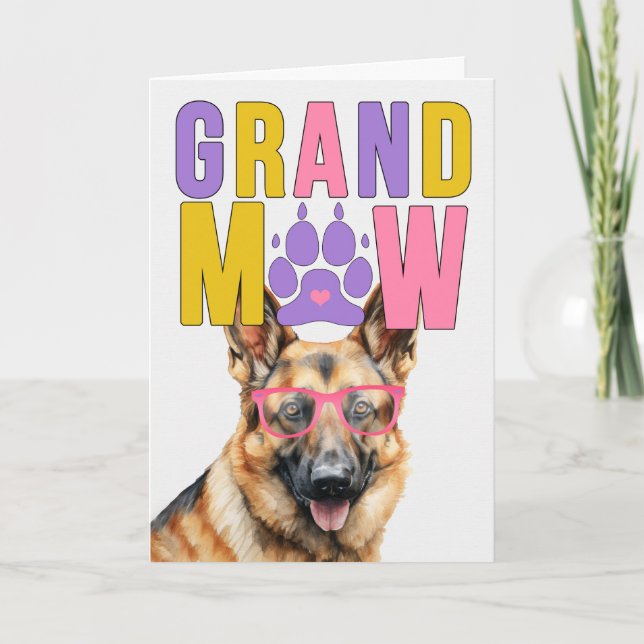 GrandMAW German Shepherd GrandDOG Grandparents Day Holiday Card (Front)