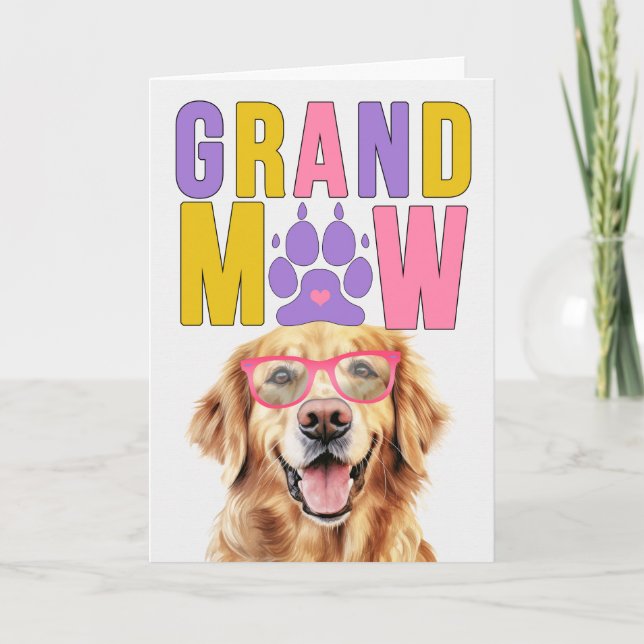 GrandMAW Golden Retriever GrandDOG Grandparent Day Holiday Card (Front)