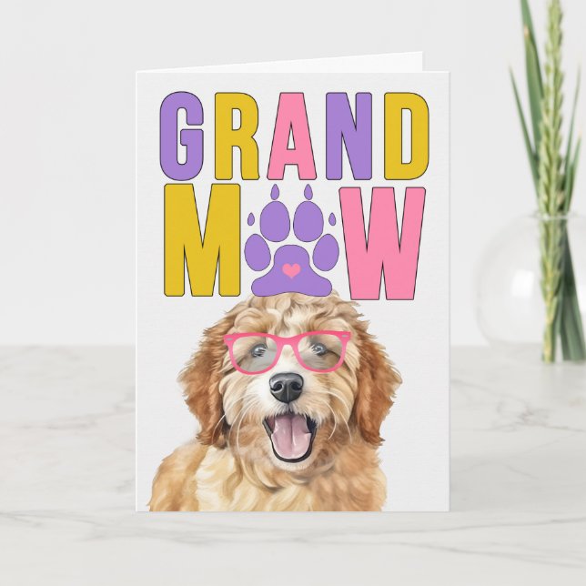 GrandMAW Goldendoodle DOG Funny Grandparents Day Holiday Card (Front)
