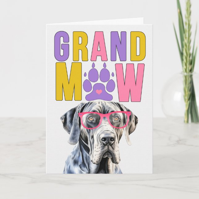 GrandMAW Great Dane GrandDOG Grandparents Day Holiday Card (Front)