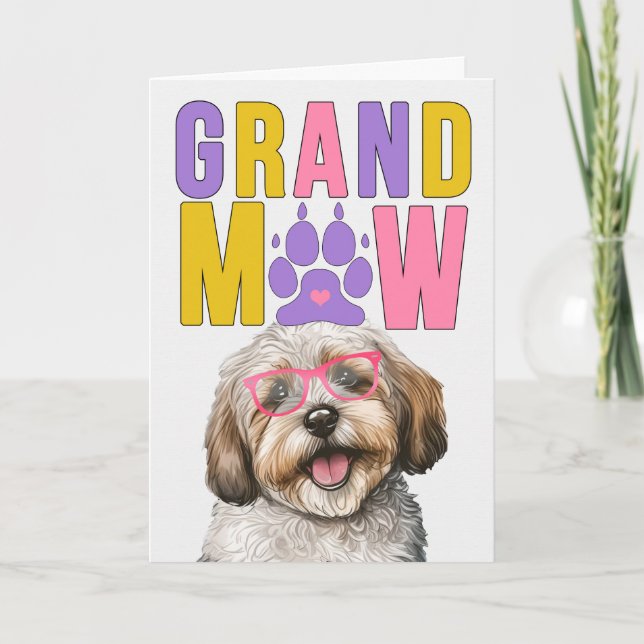 GrandMAW Havanese DOG Funny Grandparents Day Holiday Card (Front)