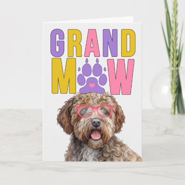 GrandMAW Lagotto Romagnolo Funny Grandparents Day Holiday Card (Front)
