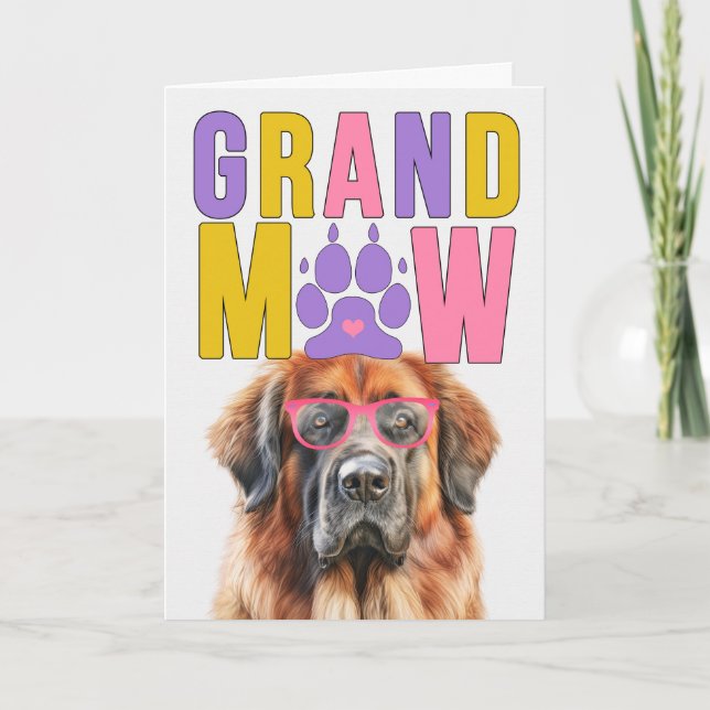 GrandMAW Leonberger Dog Funny Grandparents Day Holiday Card (Front)