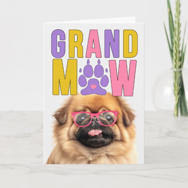 GrandMAW Pekingese Dog Funny Grandparents Day Holiday Card (Front)