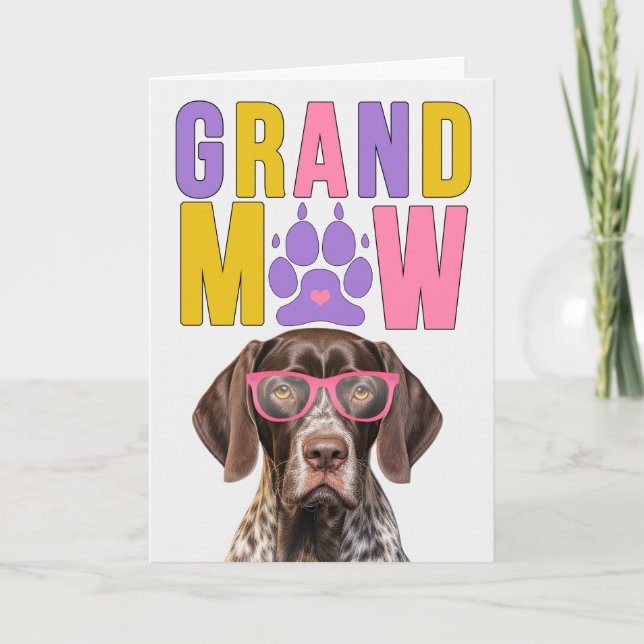 GrandMAW Pointer GrandDOG Grandparents Day Holiday Card (Front)