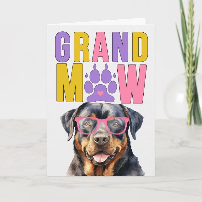 GrandMAW Rottweiler GrandDOG Grandparents Day Holiday Card (Front)