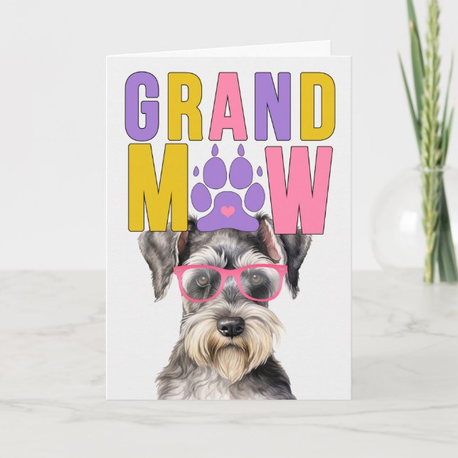 GrandMAW Schnauzer GrandDOG Grandparents Day Holiday Card (Front)