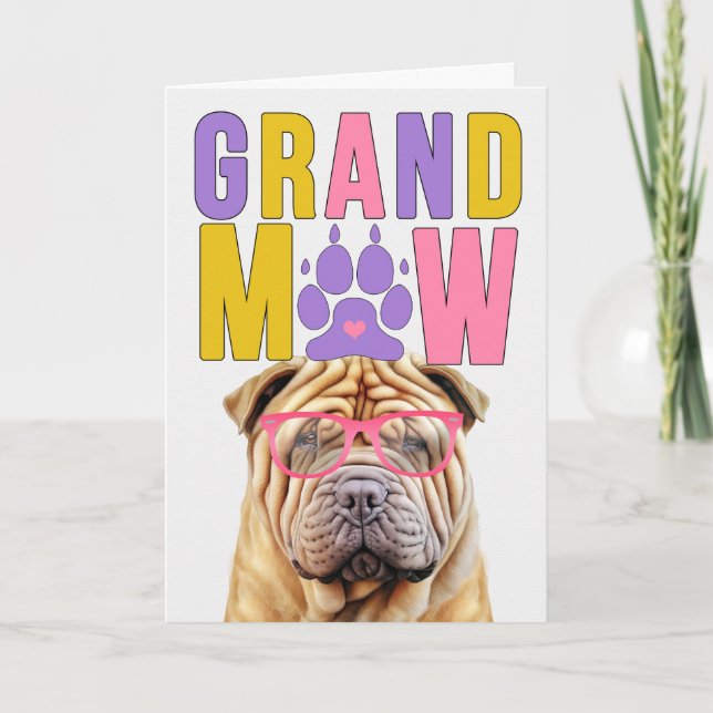 GrandMAW Shar Pei GrandDOG Grandparents Day Holiday Card (Front)