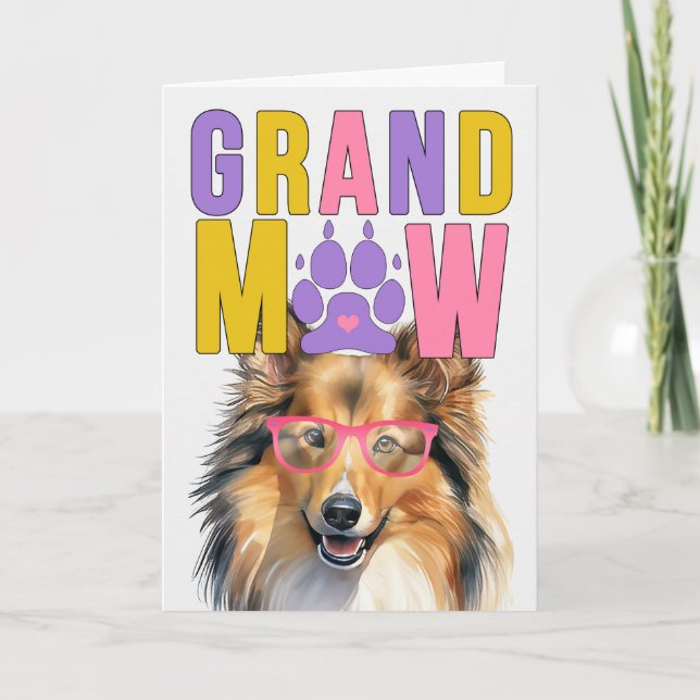 GrandMAW Shetland GrandDOG Grandparents Day Holiday Card (Front)