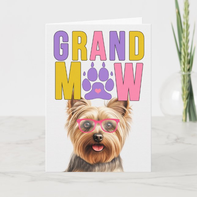 GrandMAW Silky Terrier Funny Grandparents Day Holiday Card (Front)